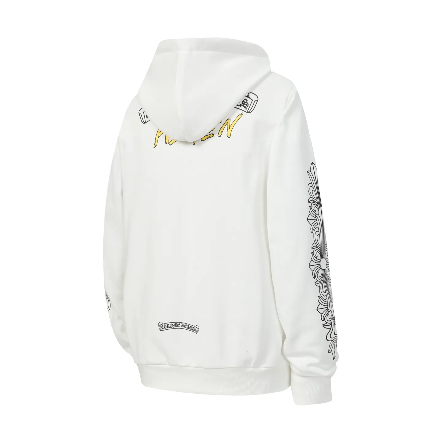 P250 #K31 Cross-border model, please do not place an order if you are pursuing quality - Chrome Hearts/Chrome Hearts 23ss scroll horseshoe print zipper sweatshirt cardigan jacket - High weight, high density and high quality. The wool is soft, delicate and skin-friendly. It feels soft and silky. It has excellent warmth and skin-friendly properties. - Custom-woven and dyed with no color difference. No matter the fabric or workmanship details, it beats the ordinary version on the market. - Hardware zipper accessories are all customized and full of details. -Colour: black white -Size: S M L XL